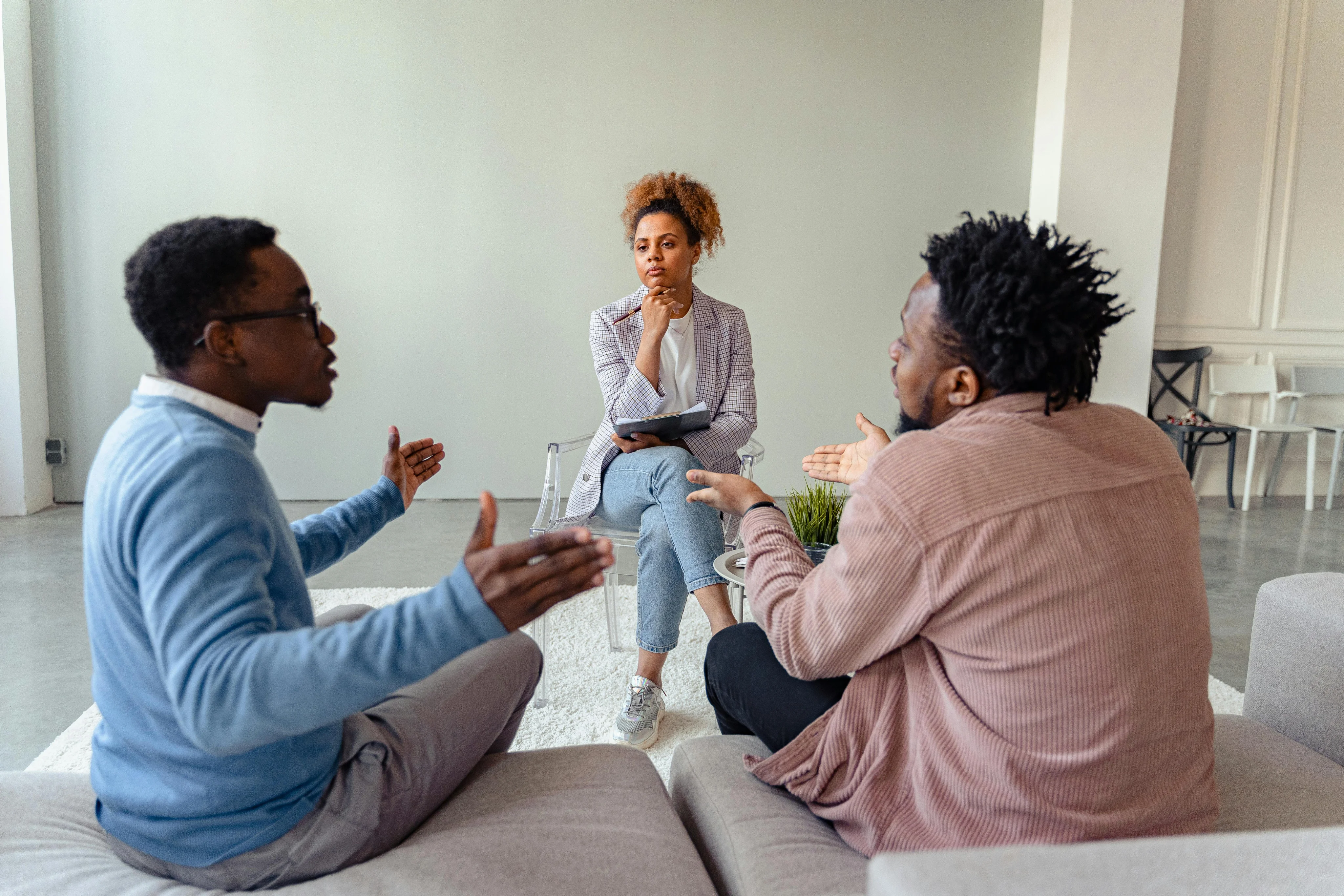 a set of people having a discussion