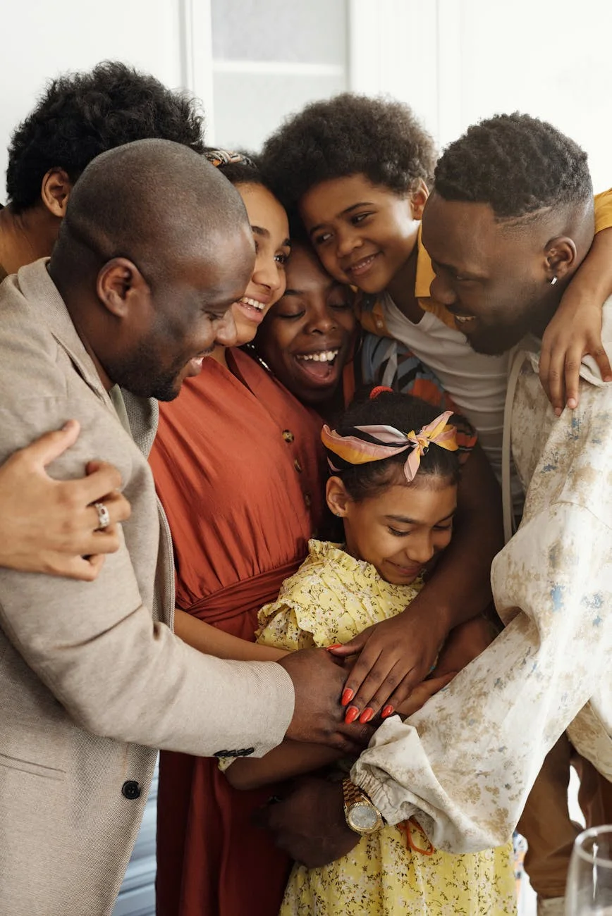 a set of people hugging